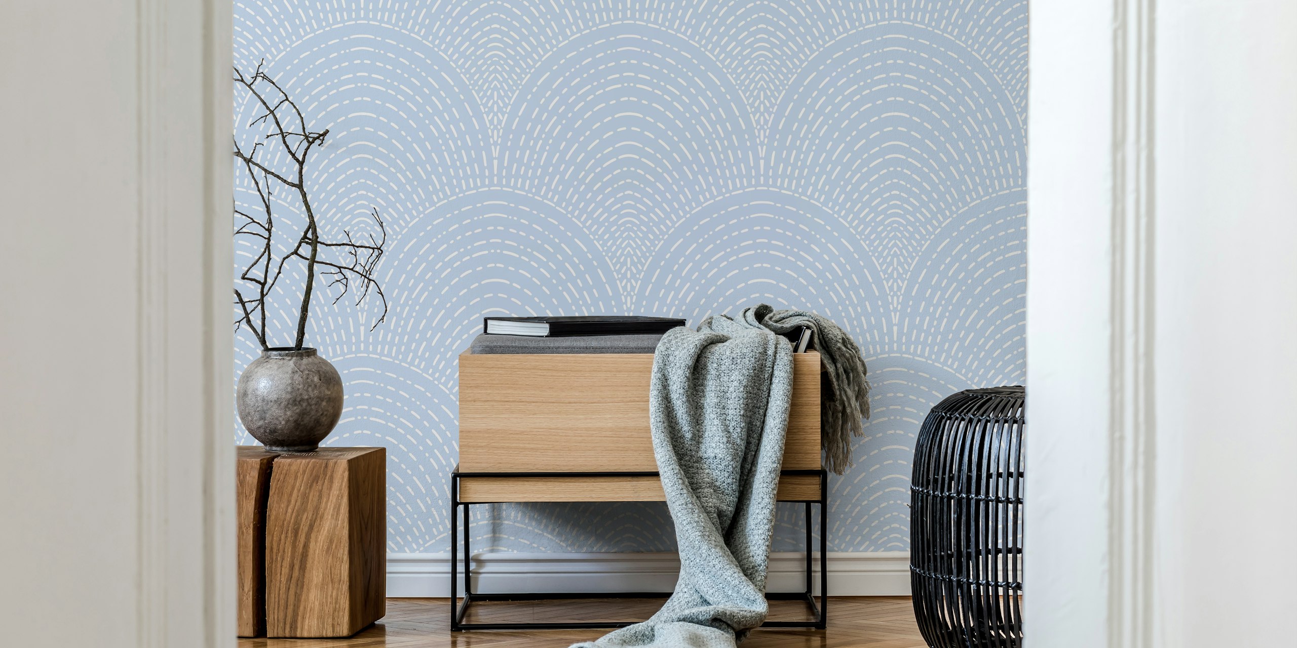 Subtle arches wallpaper in a room