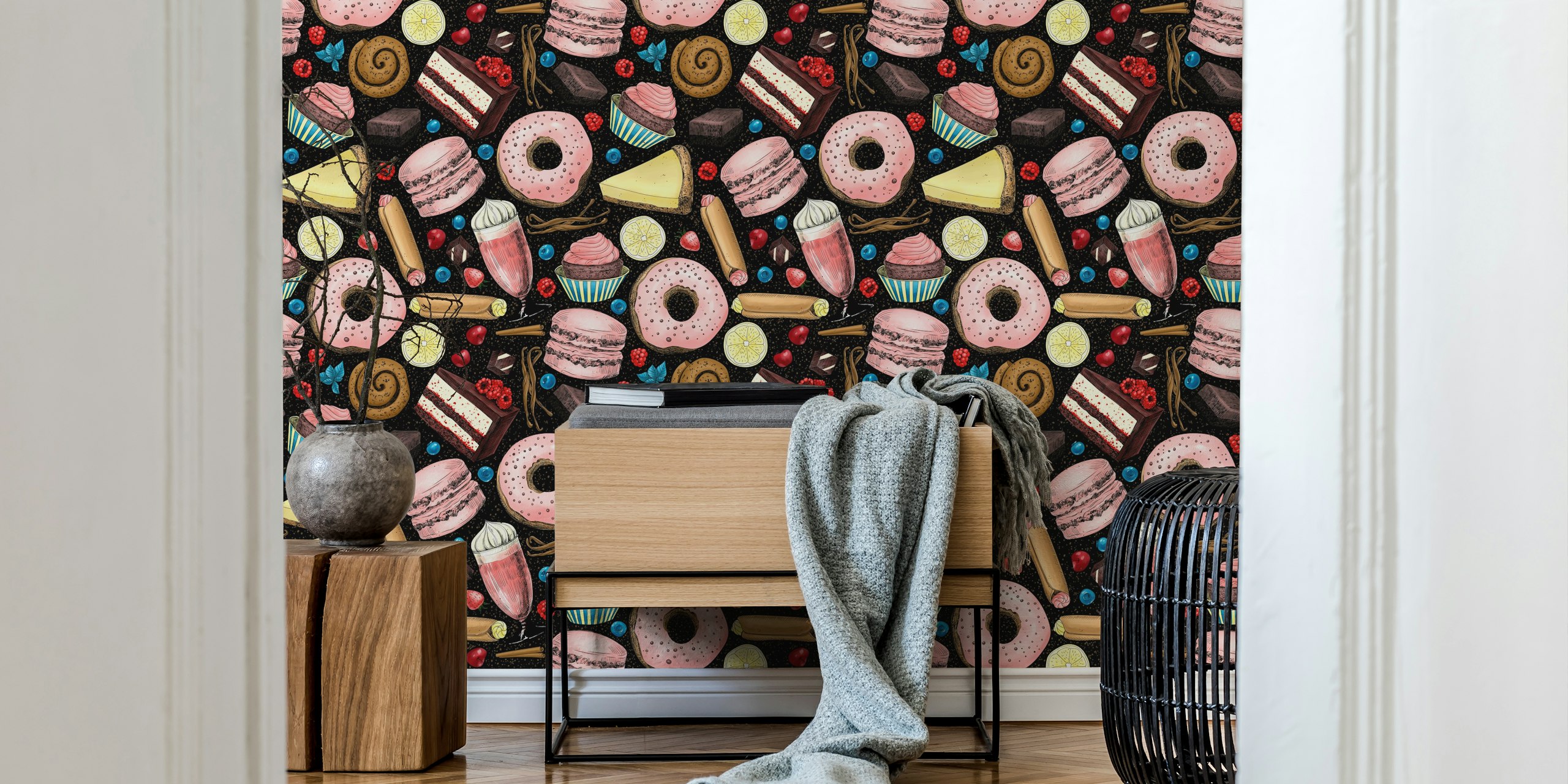 Colorful dessert wallpaper design