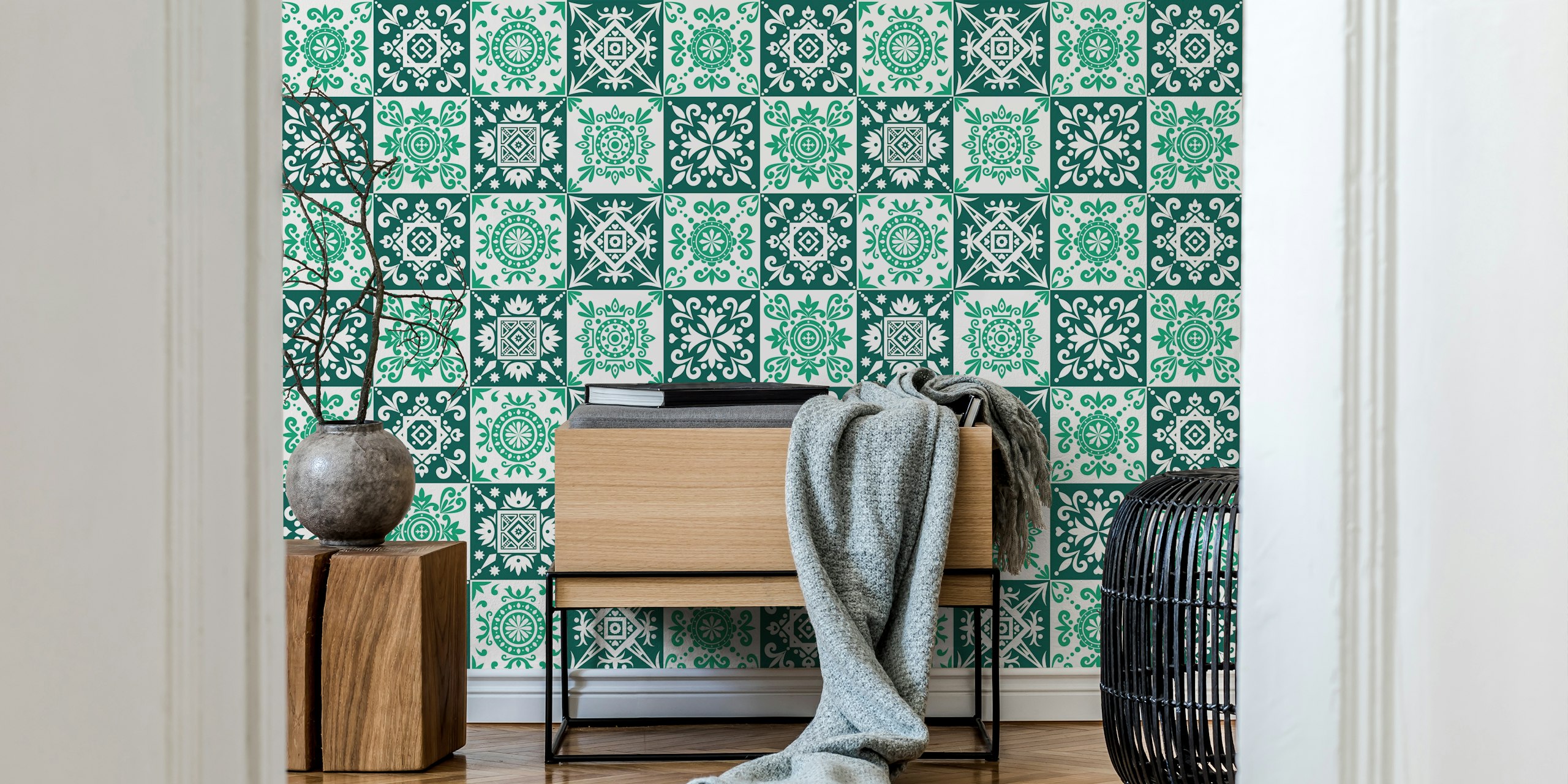 Design Grafico Vibrante Di Wallpaper In Una Stanza