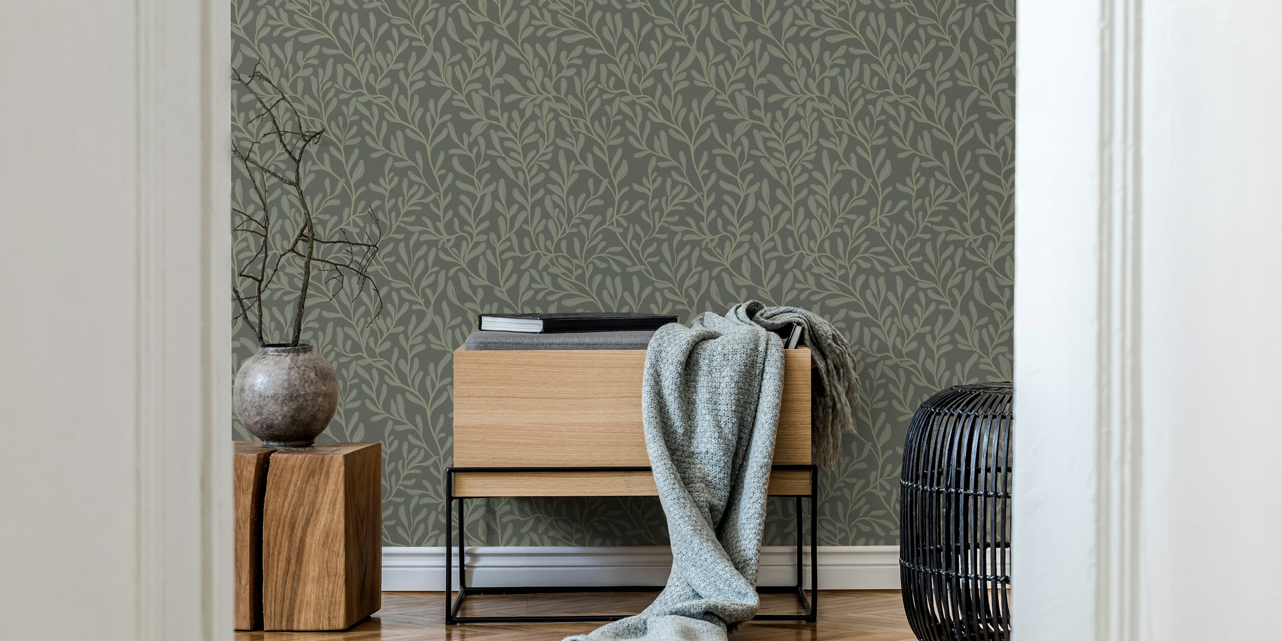 Autumn Glow wallpaper design in a room