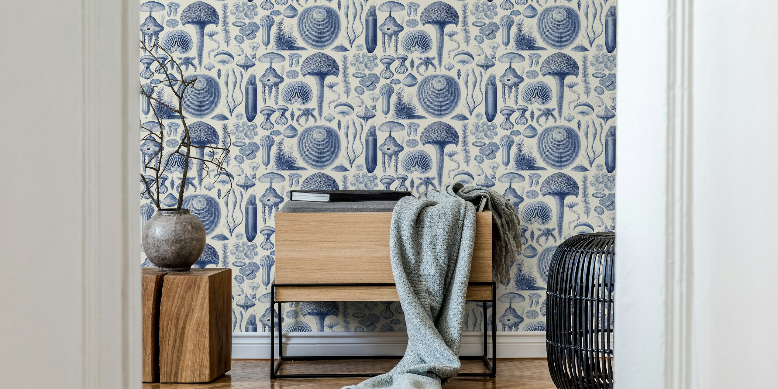 Woodland Elements wallpaper in a room