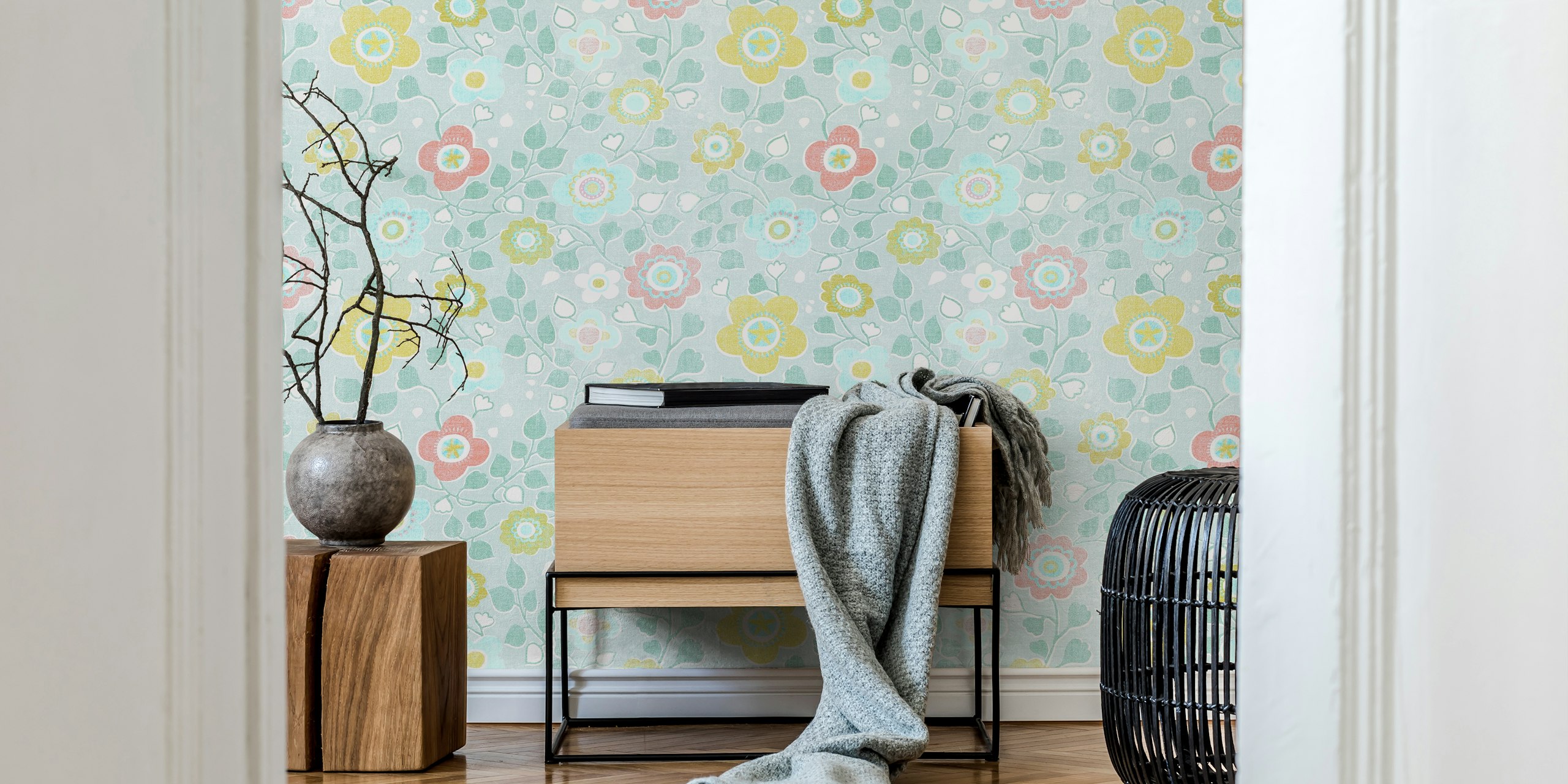 Simply Boho pastelowy wzór tapety