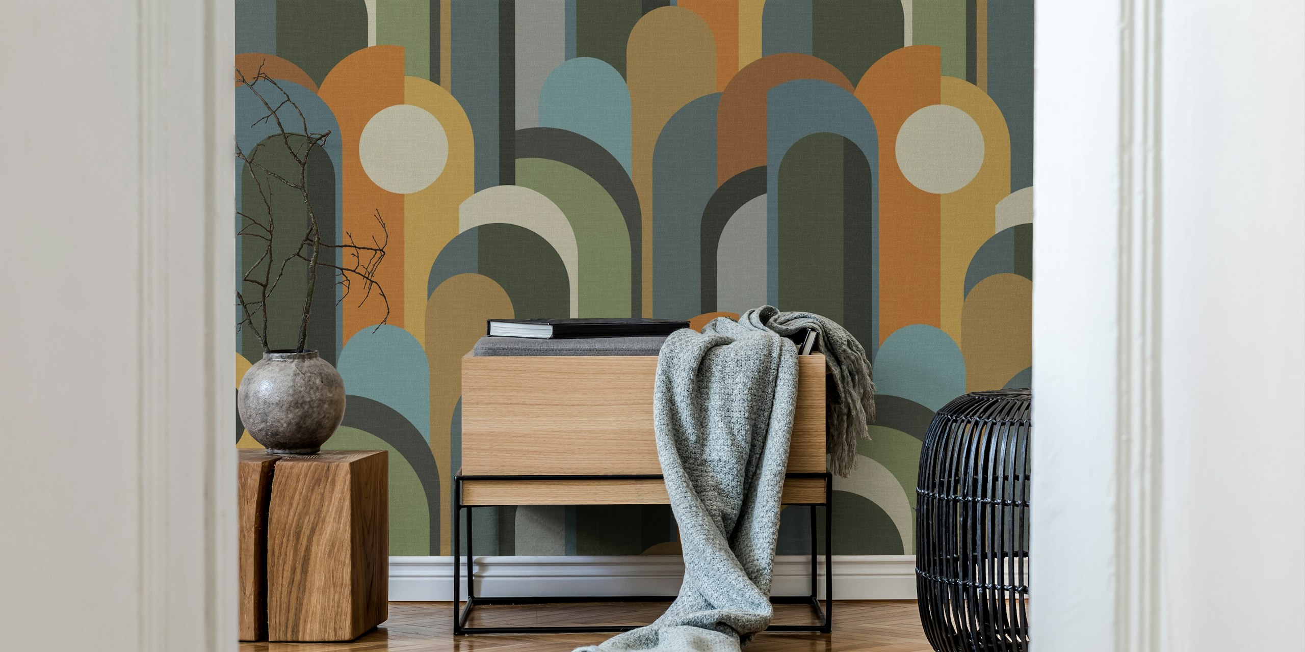 Abstract Geo Pattern tapetti huoneessa