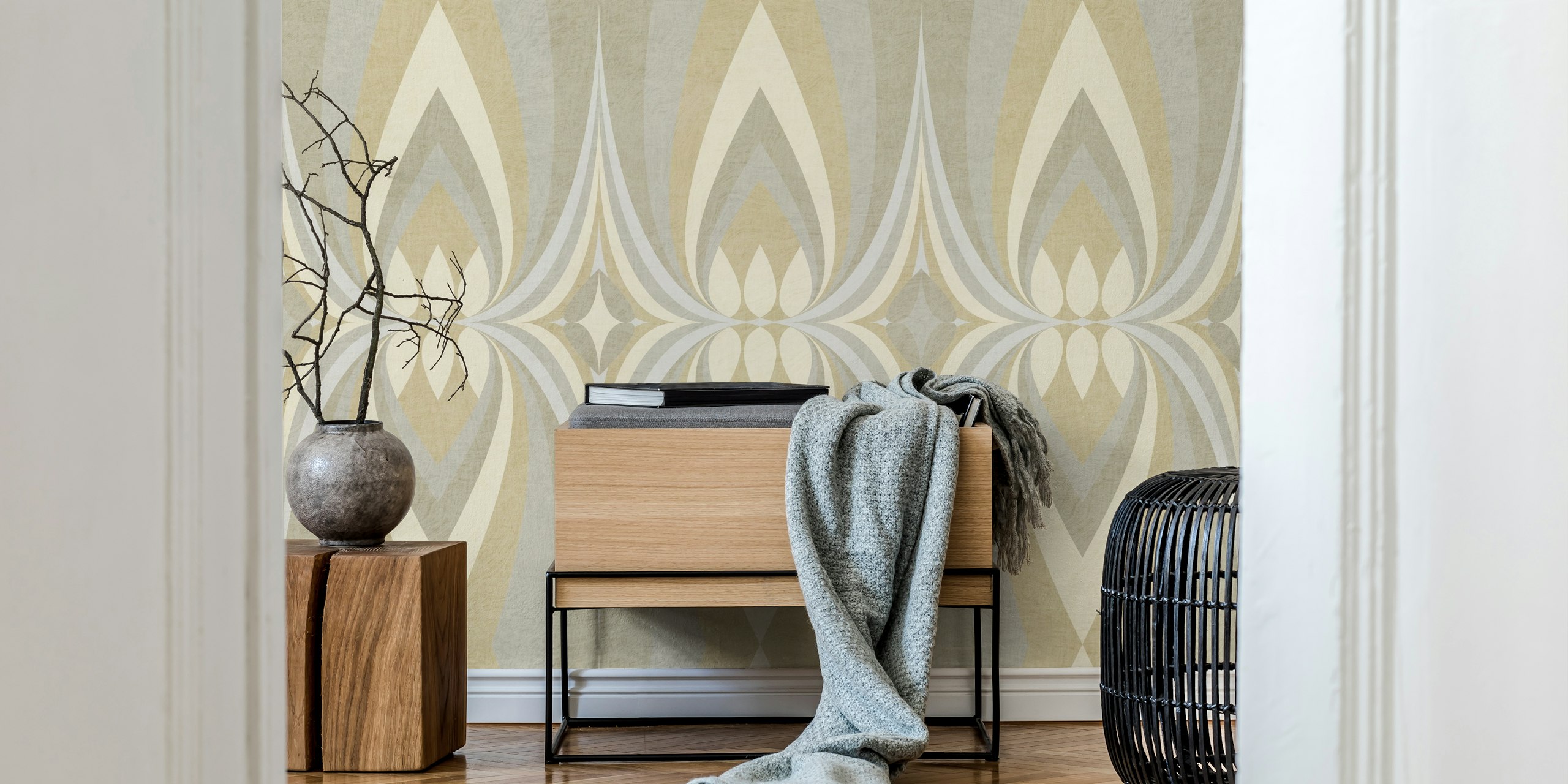 Elegant geometric petal flair Tapetdesign