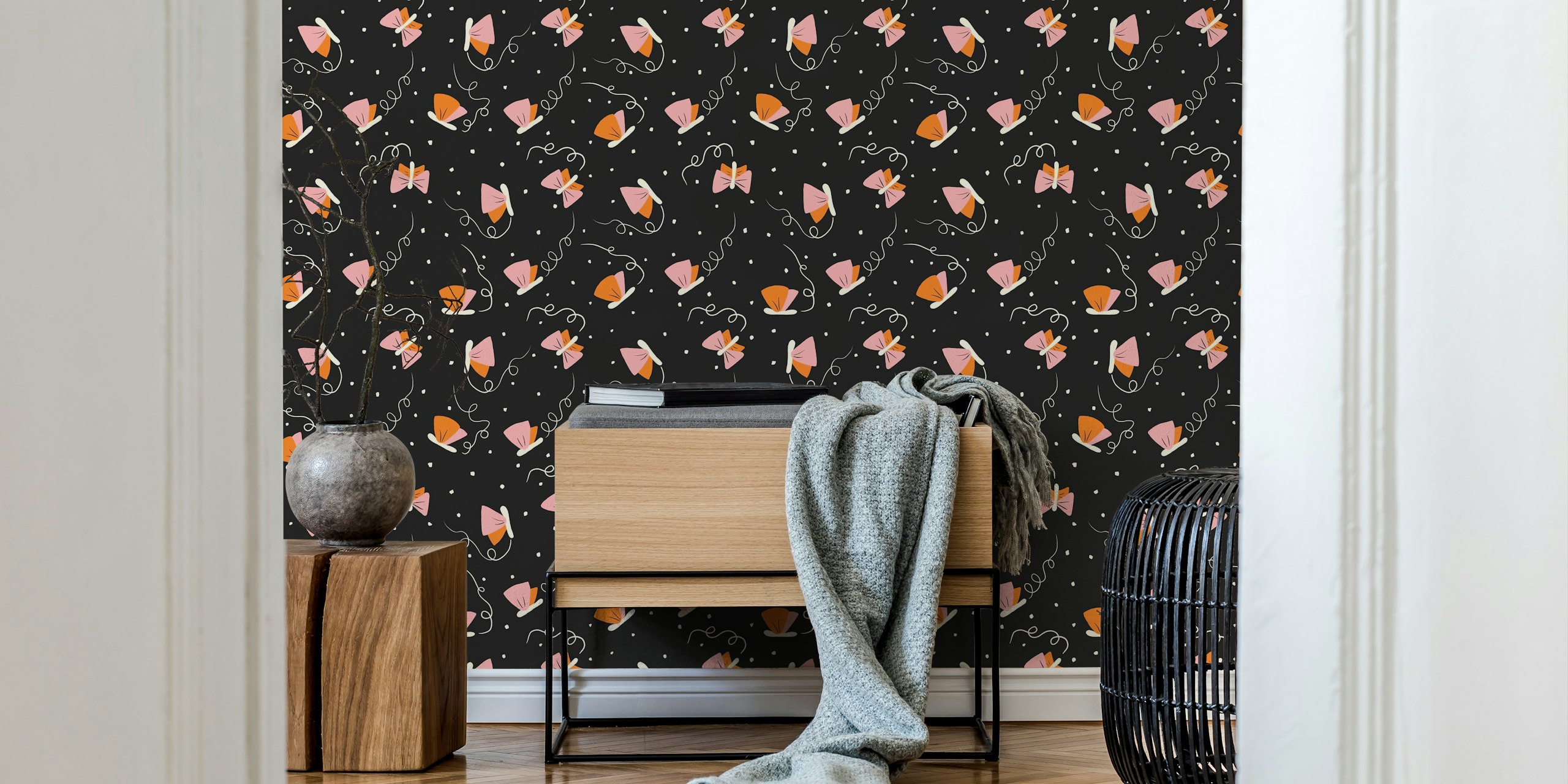 Retro Fireflies wallpaper i et rum