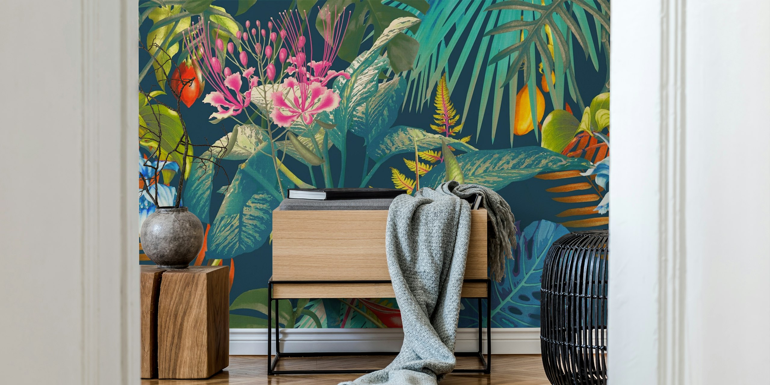 Dizajn tapeta Tropical Botanica u sobi