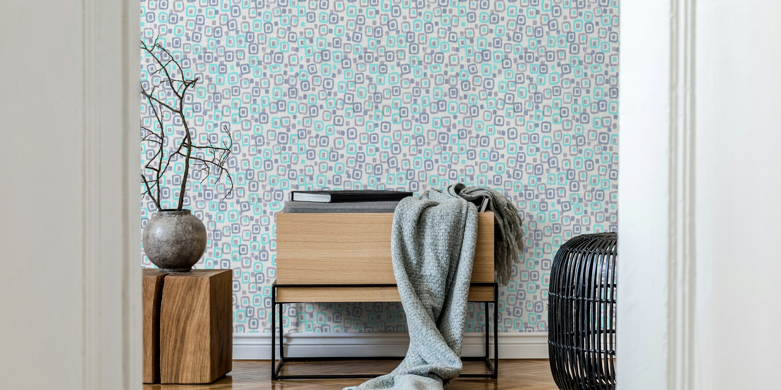 Boho chic blocks03 tapetti huoneessa