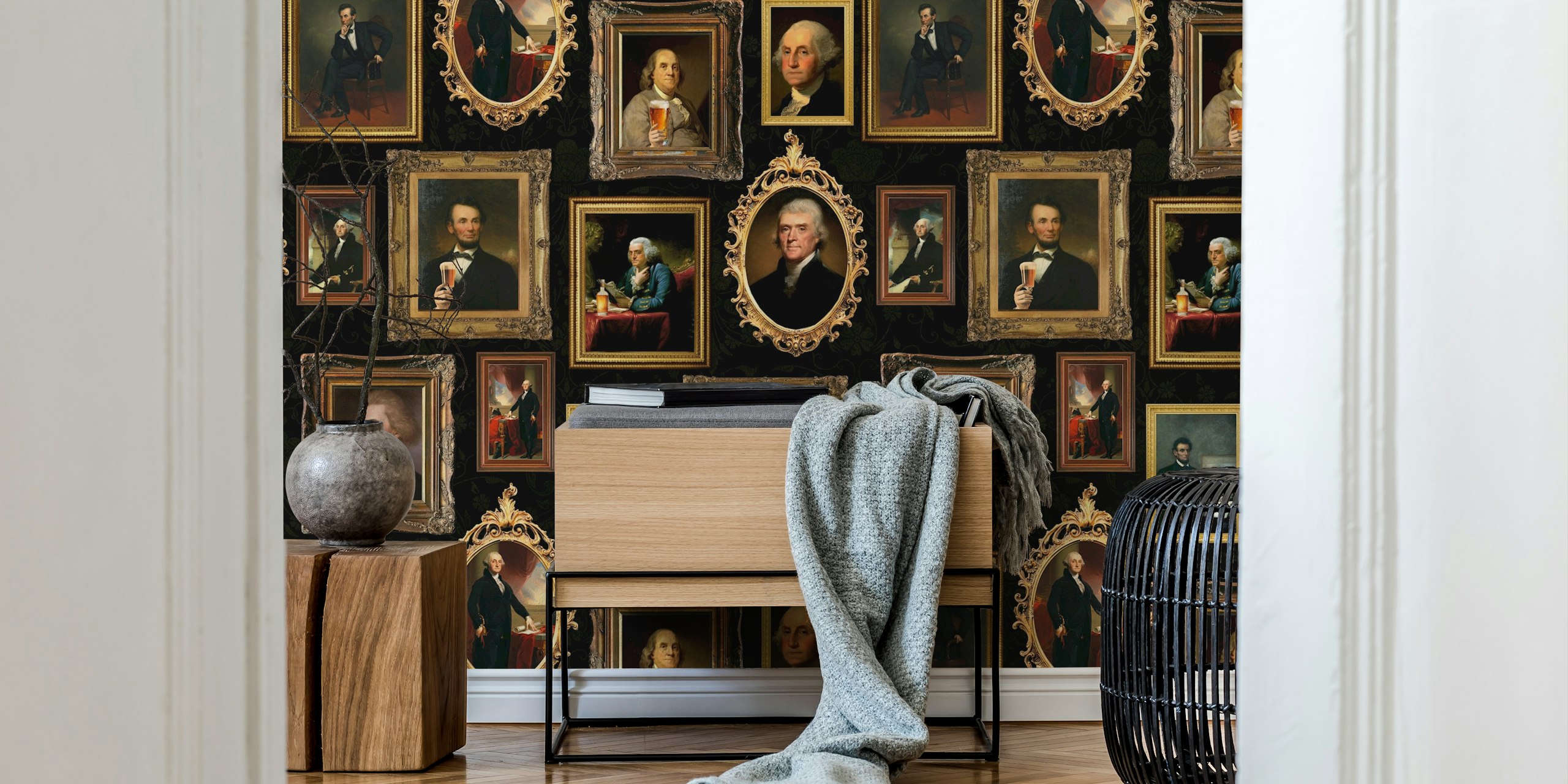 Museum Wall - American Presidents papier peint dans une pièce élégante
