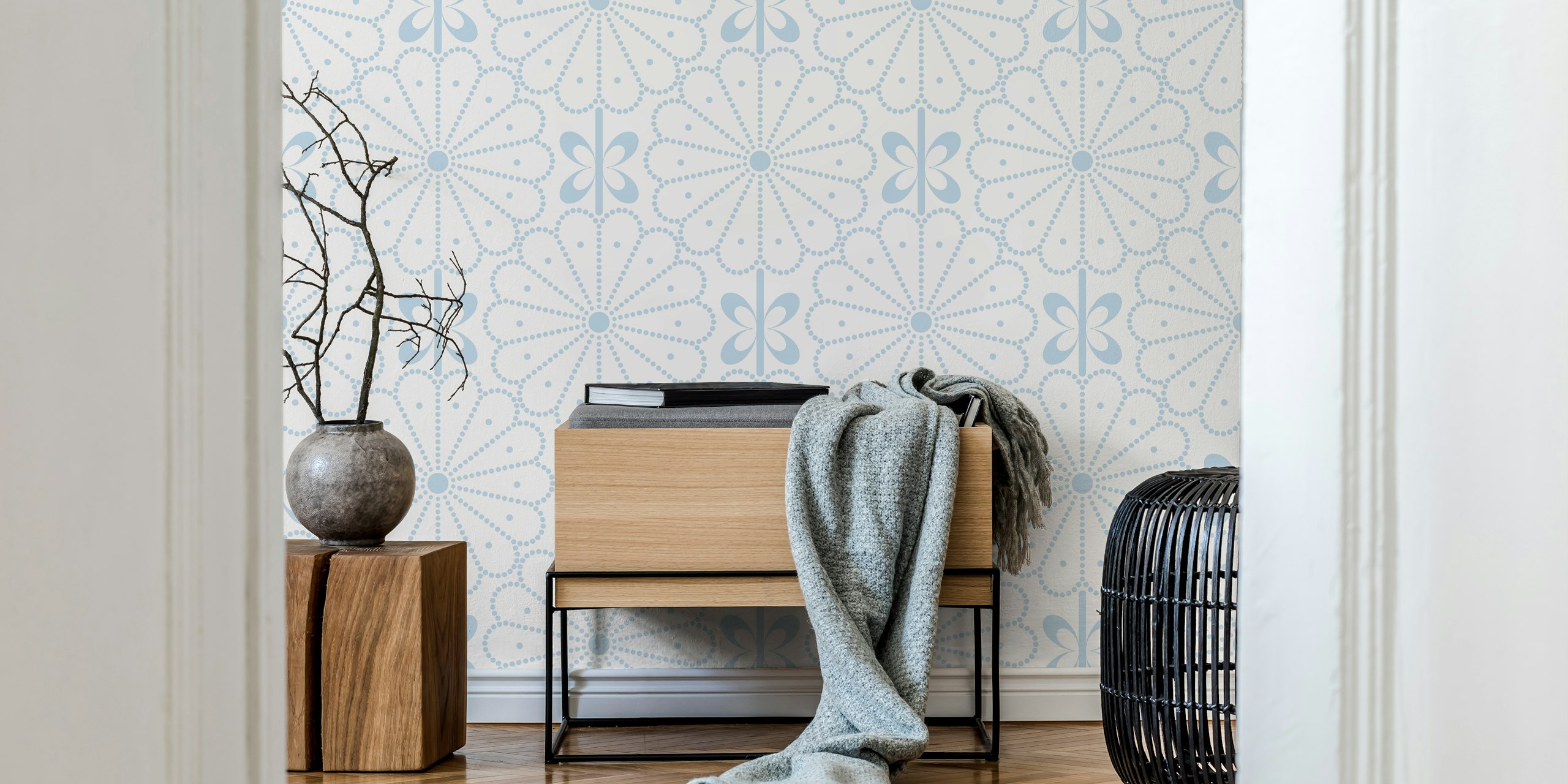 Mid-Century Flowers wallpaper design