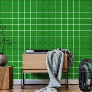 Small Grid Pattern - Green and White