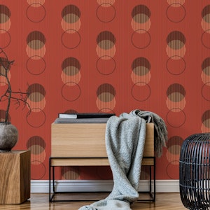Geometric dots & stripes – burgundy & black L