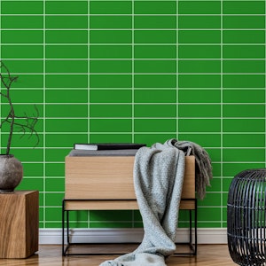 Horizontal Grid Pattern - Green and White