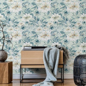 Hand-Painted Watercolor Floral in blue