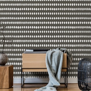 Dotty Oval Stripes Beige Charcoal
