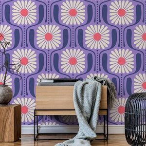 Timeless Daisy Art in Purple - L