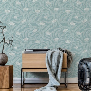 Paper Boats Wavy Stripes Sage
