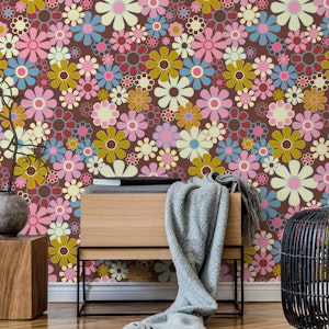 Cheerful Retro Garden Vintage Style Floral
