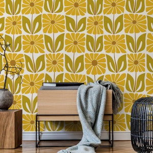 groovy flower tiles - earthy