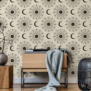 Sun and moon vintage pattern / 3140 A