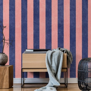 STRIPES - 005 - navy blue and pink