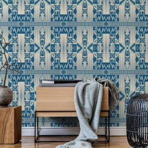 Art Deco Teal Beige