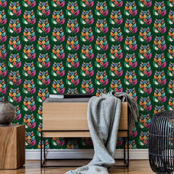 Mid Century Bird Blooms
