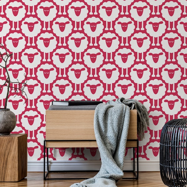 2693 C - red sheep pattern