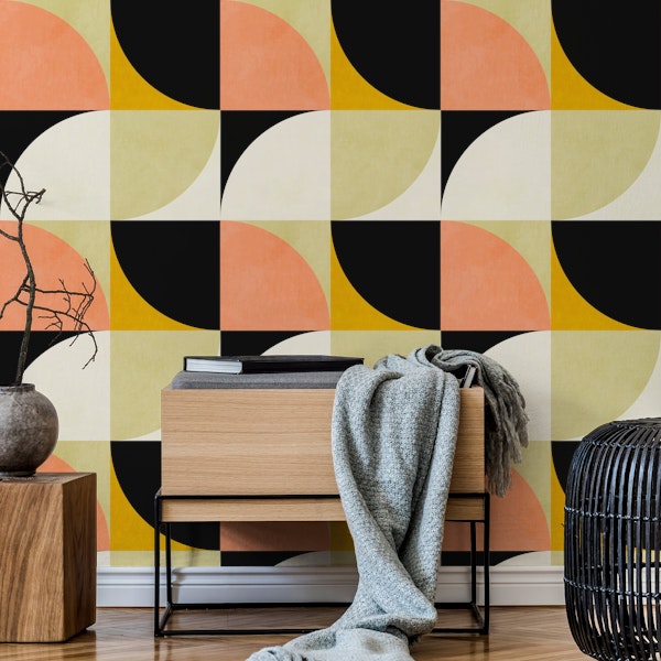 MID-CENTURY PATTERN BAUHAUS ABSTRACT