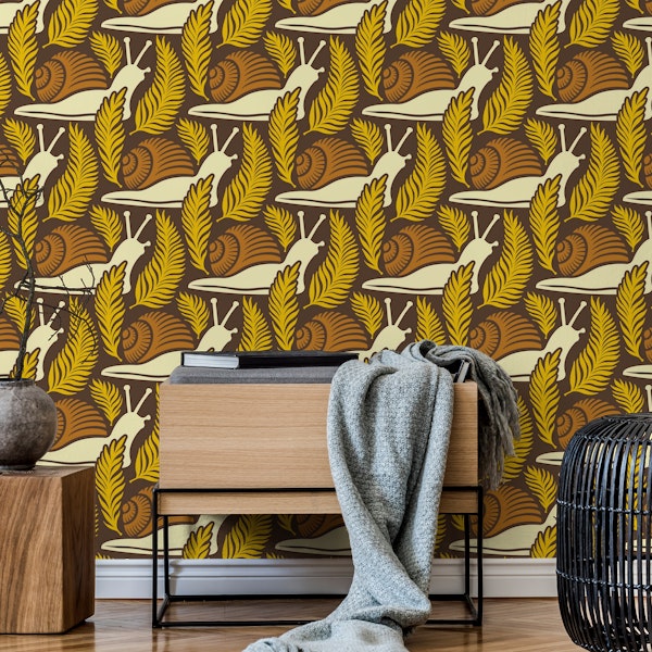 Snails in ferns, brown / 3001 D