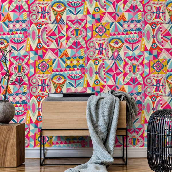 geometric playground pink