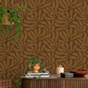 Flowing Modern Leaves Brown Soil WP