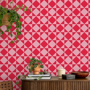 Geometric Blocks - Pink and Crimson Red - M