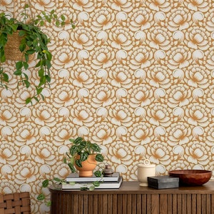 2793 E - flowers silhouettes, brown