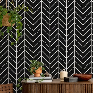 Chevron Pattern - White on Black