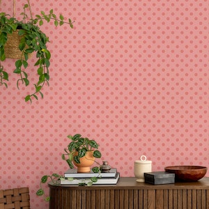 Modern Simple Pop Polka Dots - Pink Peaches