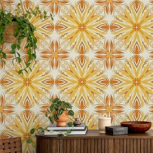 Ornate tiles, yellow and orange 3