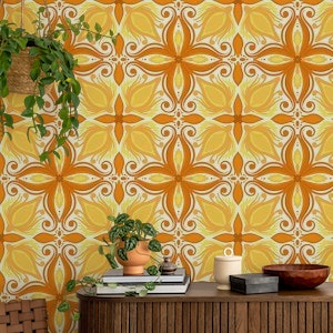 Ornate tiles, yellow and orange 8