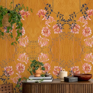 Art Nouveau floral honey pattern