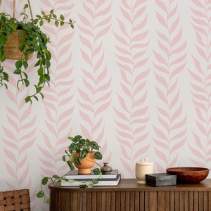 Climbing Leaves in Soft Blush Pink