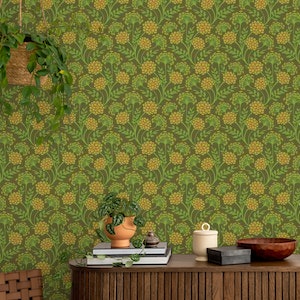 DANUBE Cottage Floral - Moss Green - Small