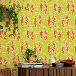 Kitschy Red Tigers - Citrine Yellow