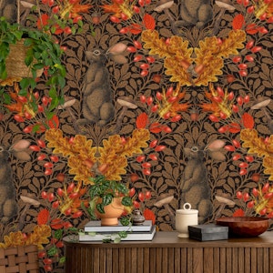Autumn rabbit on brown 2