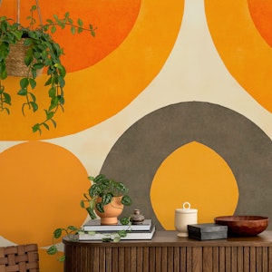 Mid Century Roundish Shapes Warm Sunrise