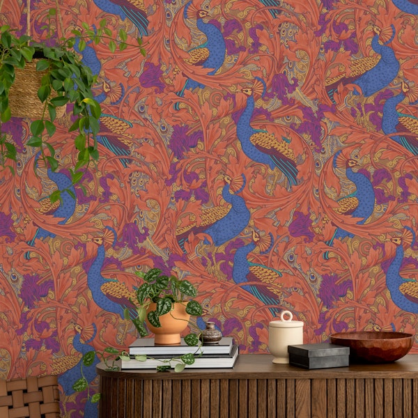 Peacock Garden in cobalt violet terracotta