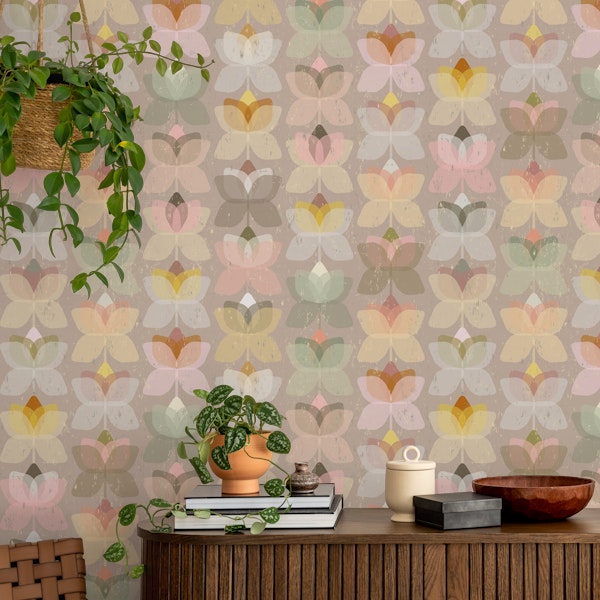 Geometric Lotus, distressed