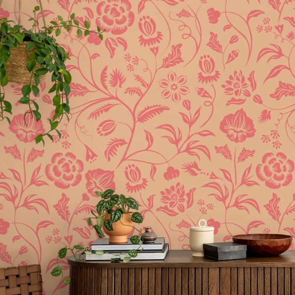 Art Nouveau Floral - Peach Fuzz