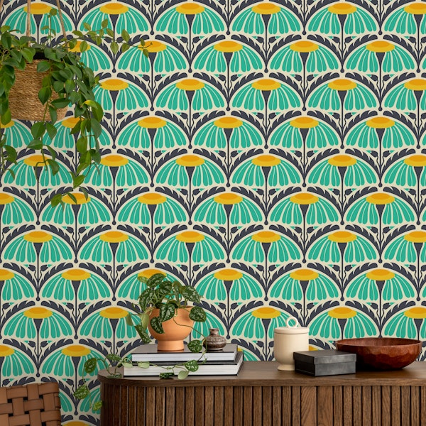KF 0242 D - Vintage Retro Floral