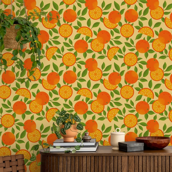 Orange Pattern on Yellow