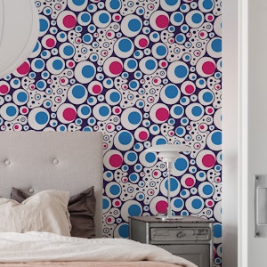 Modern Bubble Burst Blue Red