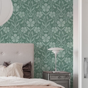 Awakening Flowers Damask - green